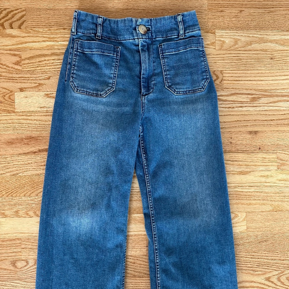 Anthropologie: The Colette Mid-Rise Wide-Leg Crop Jeans, Size 27